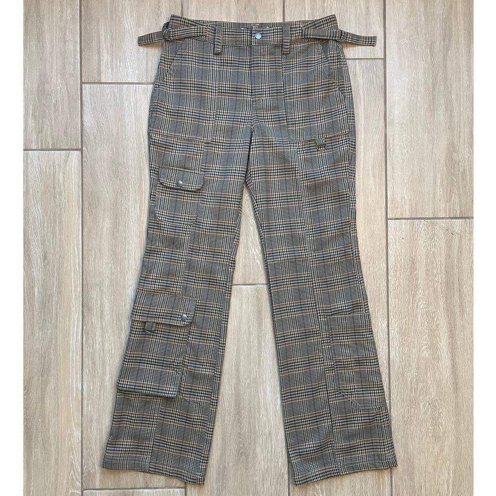 BDG Urban Outfitters Plaid Cargo Pants Womens Size 2 Gray Skate Utility Y2K
